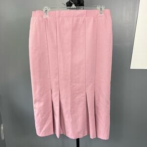 Vintage Blair Pink wool blend high waisted pleated midi skirt